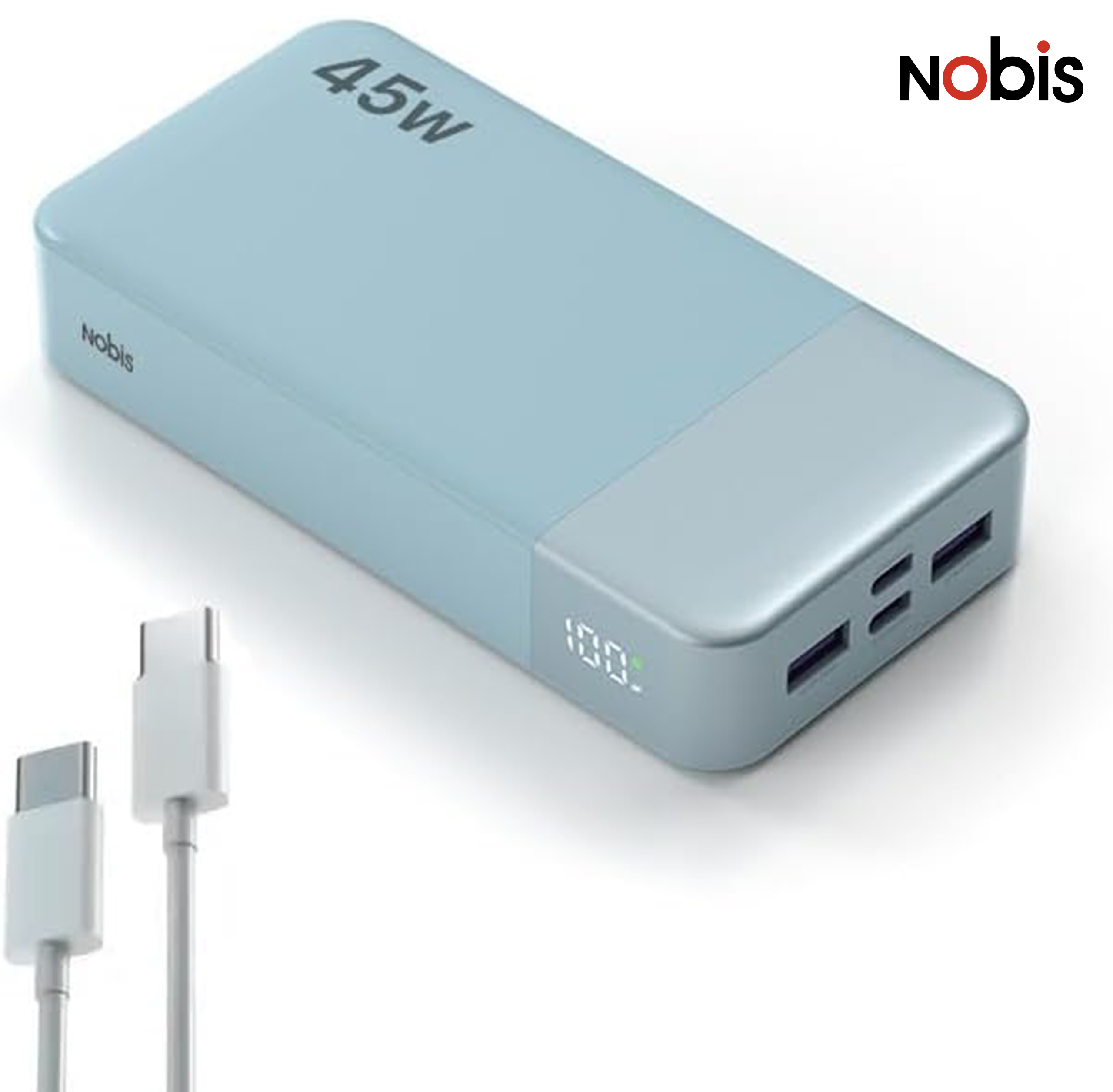 Powerbank 20000 mAh 45 W z wyświetlaczem, niebieski Powerbank 20000 mAh 45 W z wyświetlaczem, niebieski