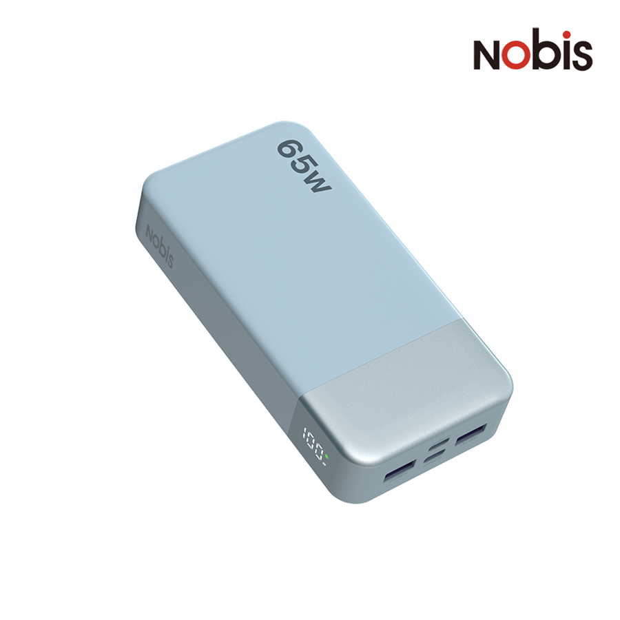 Powerbank 20000 mAh 65 W, niebieski, 2 × USB-C i 2 × USB-A