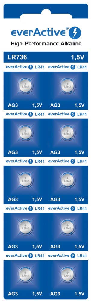 Bateria alkaiczna everActive G3 LR736 blister 10szt Bateria alkaiczna everActive G3 LR736 blister 10szt