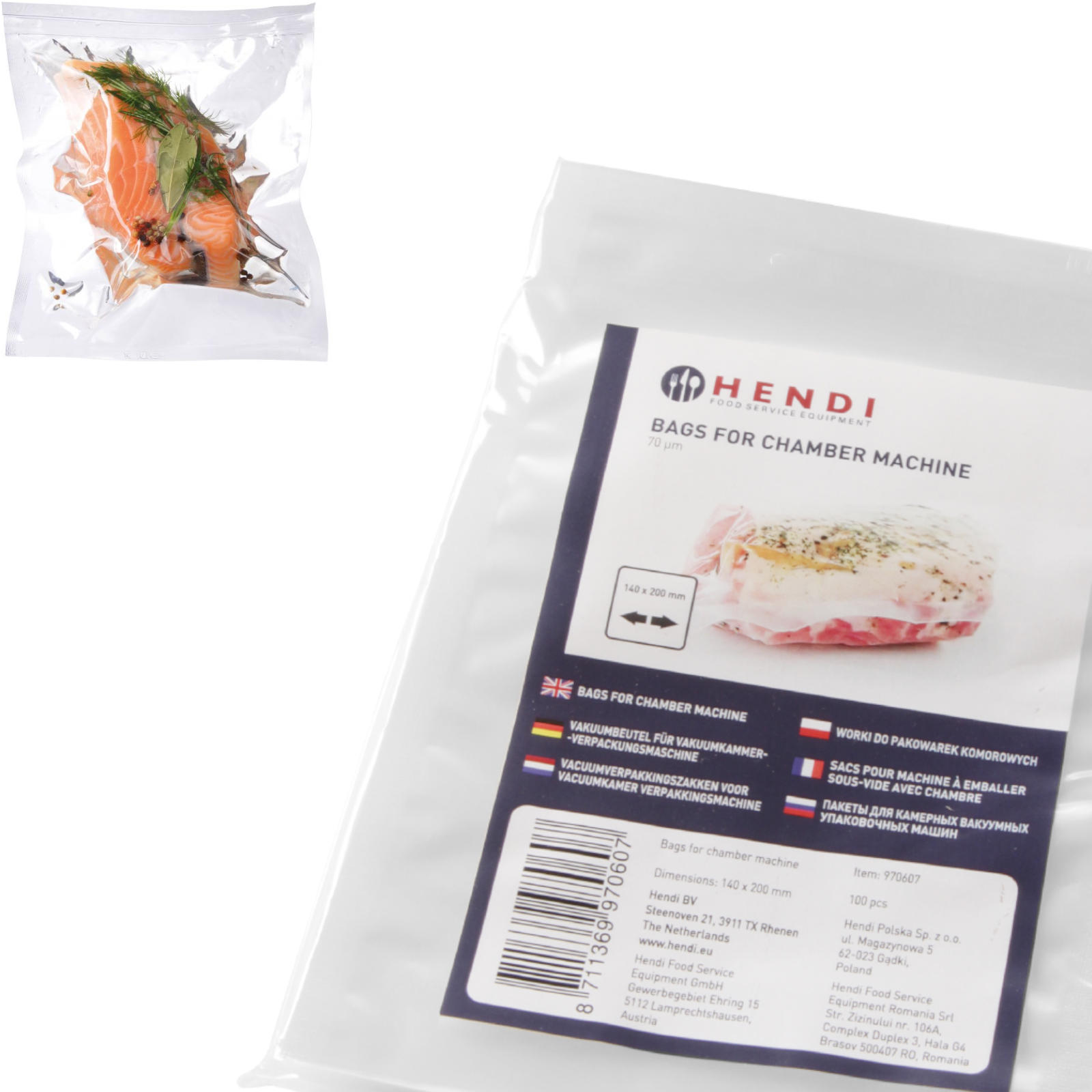 Worki do pakowarki próżniowej 140x200mm 100szt. – Hendi 970607