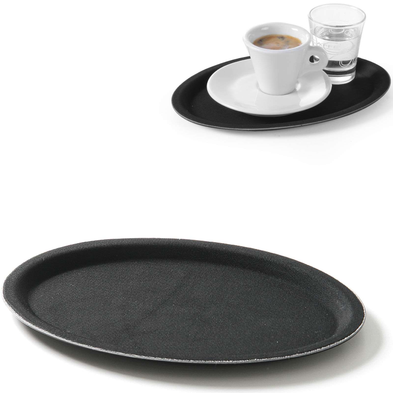 Taca kelnerska antypoślizgowa owalna 21x29cm – czarna Taca kelnerska antypoślizgowa owalna 21x29cm – czarna