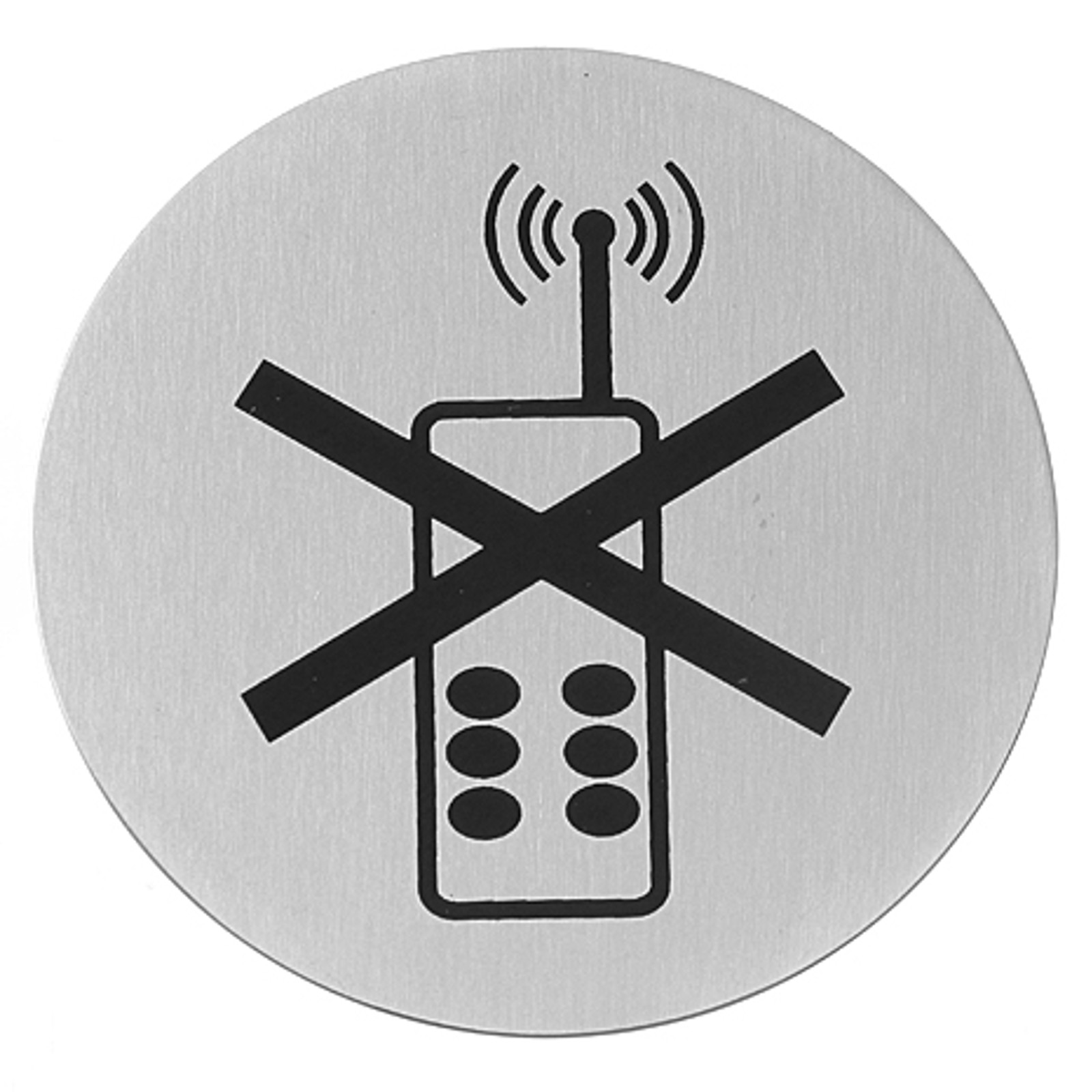 Tabliczka informacyjna samoprzylepna ZAKAZ UŻYWANIA TELEFONÓW stal nierdzewna śr. 75mm – Hendi 663653 Tabliczka informacyjna samoprzylepna ZAKAZ UŻYWANIA TELEFONÓW stal nierdzewna śr. 75mm – Hendi 663653