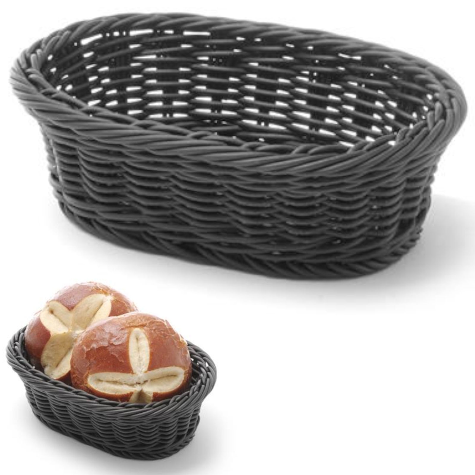 Koszyk na pieczywo owalny polipropylenowy czarny 190x120x60 mm – Hendi 426777 Koszyk na pieczywo owalny polipropylenowy czarny 190x120x60 mm – Hendi 426777