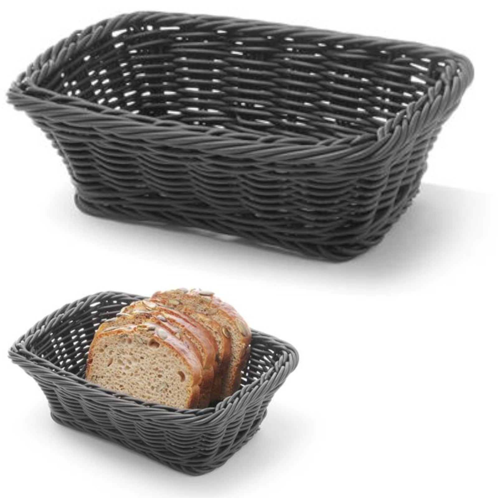 Koszyk na pieczywo prostokątny polipropylenowy czarny 190x130x60 mm – Hendi 426791