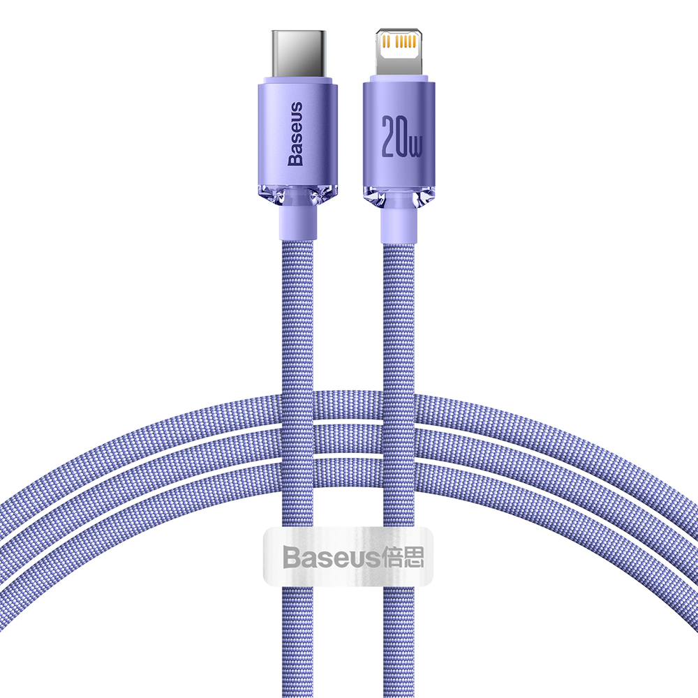 Kabel przewód do szybkiego ładowania i transferu danych USB-C Iphone Lightning 20W 1.2m fioletowy Kabel przewód do szybkiego ładowania i transferu danych USB-C Iphone Lightning 20W 1.2m fioletowy