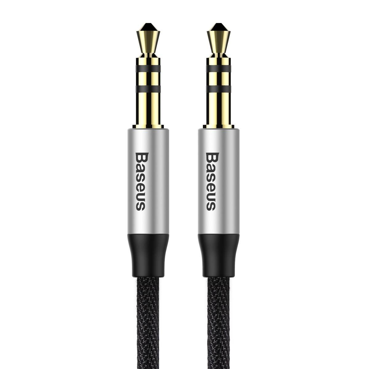 Yiven M30 przewód kabel audio stereo AUX 3.5 mm męski mini jack 1m srebrno-czarny Yiven M30 przewód kabel audio stereo AUX 3.5 mm męski mini jack 1m srebrno-czarny