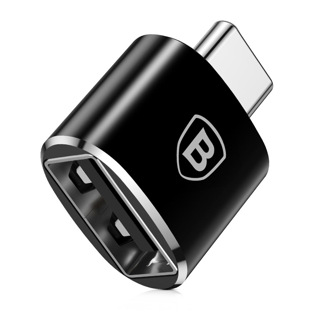 Adapter przejściówka ze złącza USB na USB-C OTG – czarny Adapter przejściówka ze złącza USB na USB-C OTG – czarny