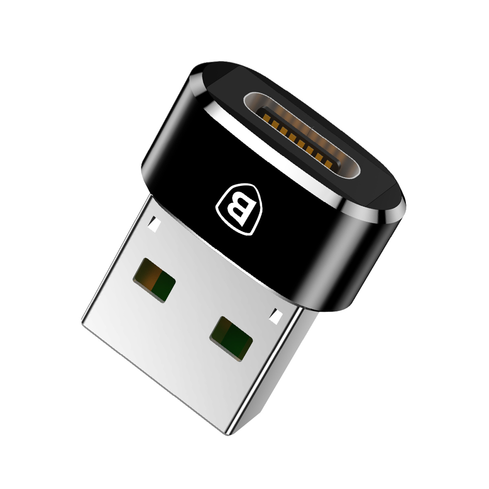 Mała przejściówka adapter wtyczka ze złącza USB-C na USB – czarny
