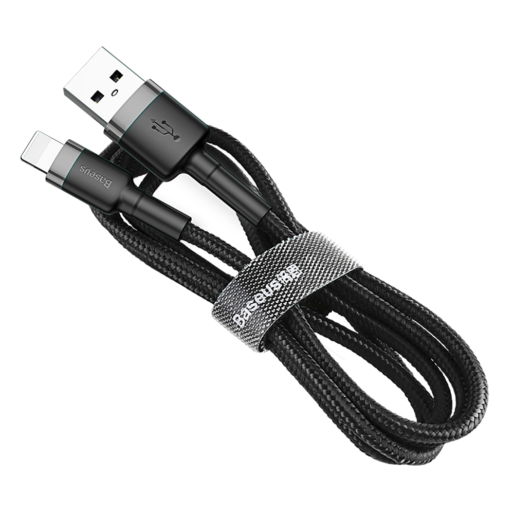 Wytrzymały kabel przewód w oplocie USB do iPhone Lightning QC3 2m – czarny
