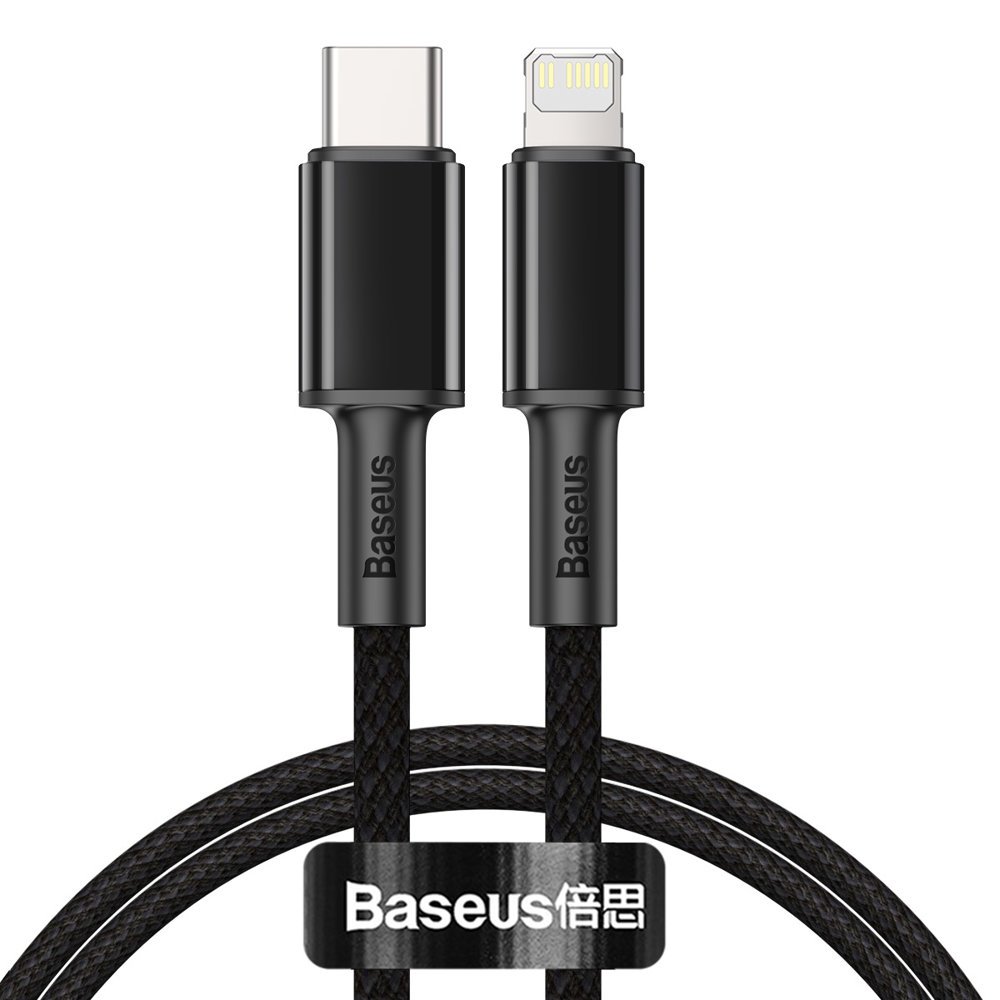 Kabel przewód do iPhone USB-C – Lightning szybkie ładowanie 20W 1m – czarny
