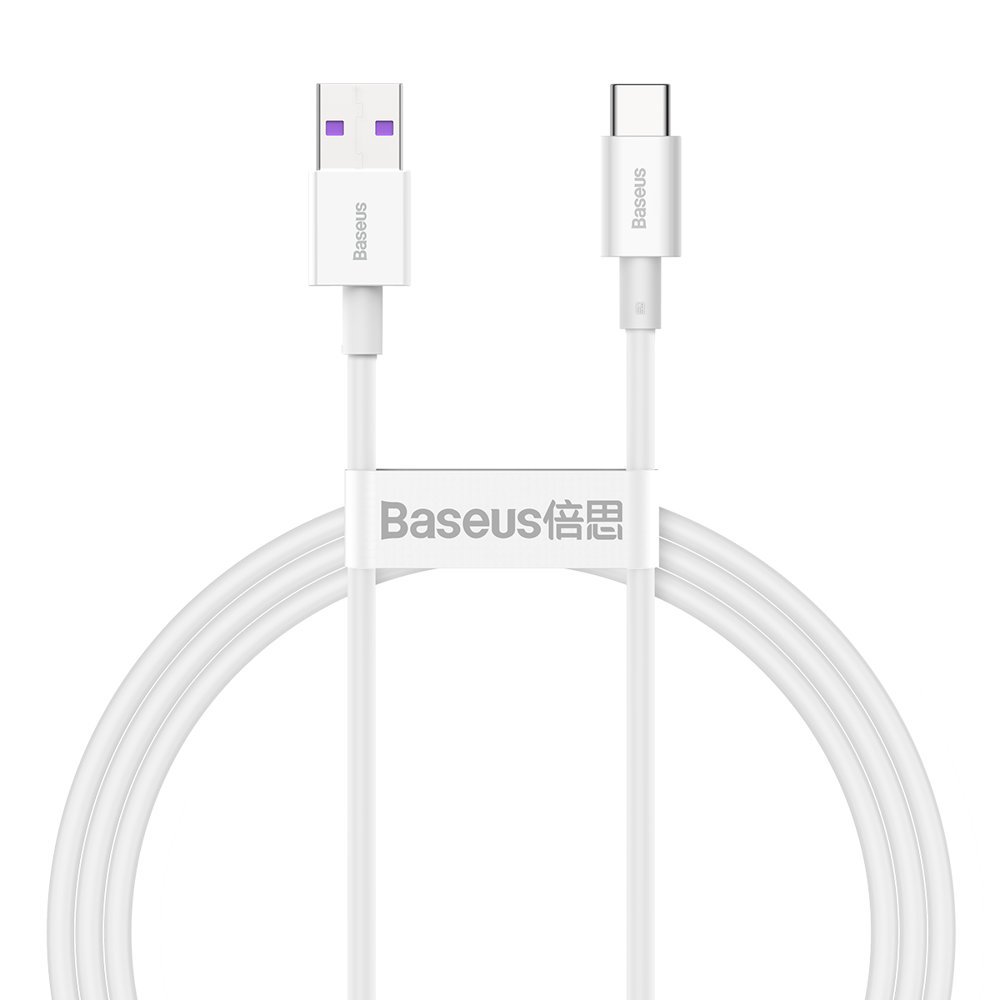 Kabel przewód Superior USB – USB-C 66W 6A 1m – biały