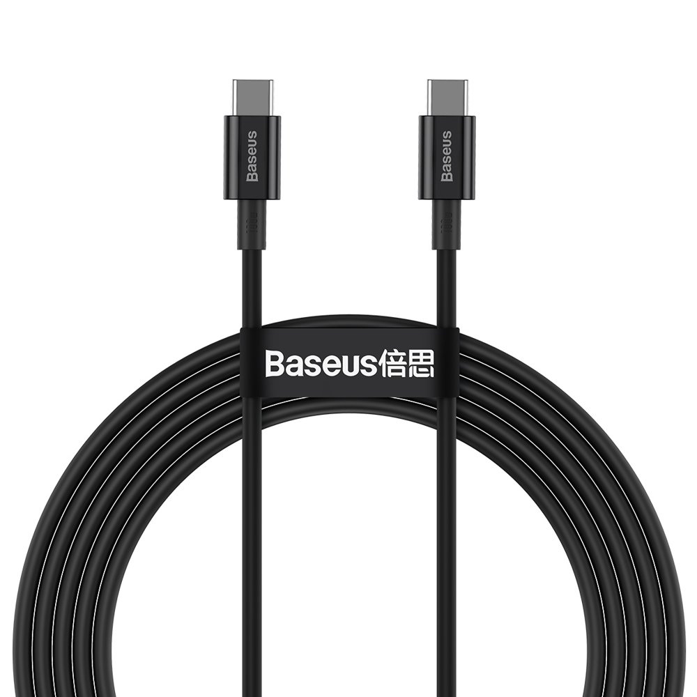Kabel przewód Superior USB-C – USB-C szybkie ładowanie 100W 5A 2m – czarny