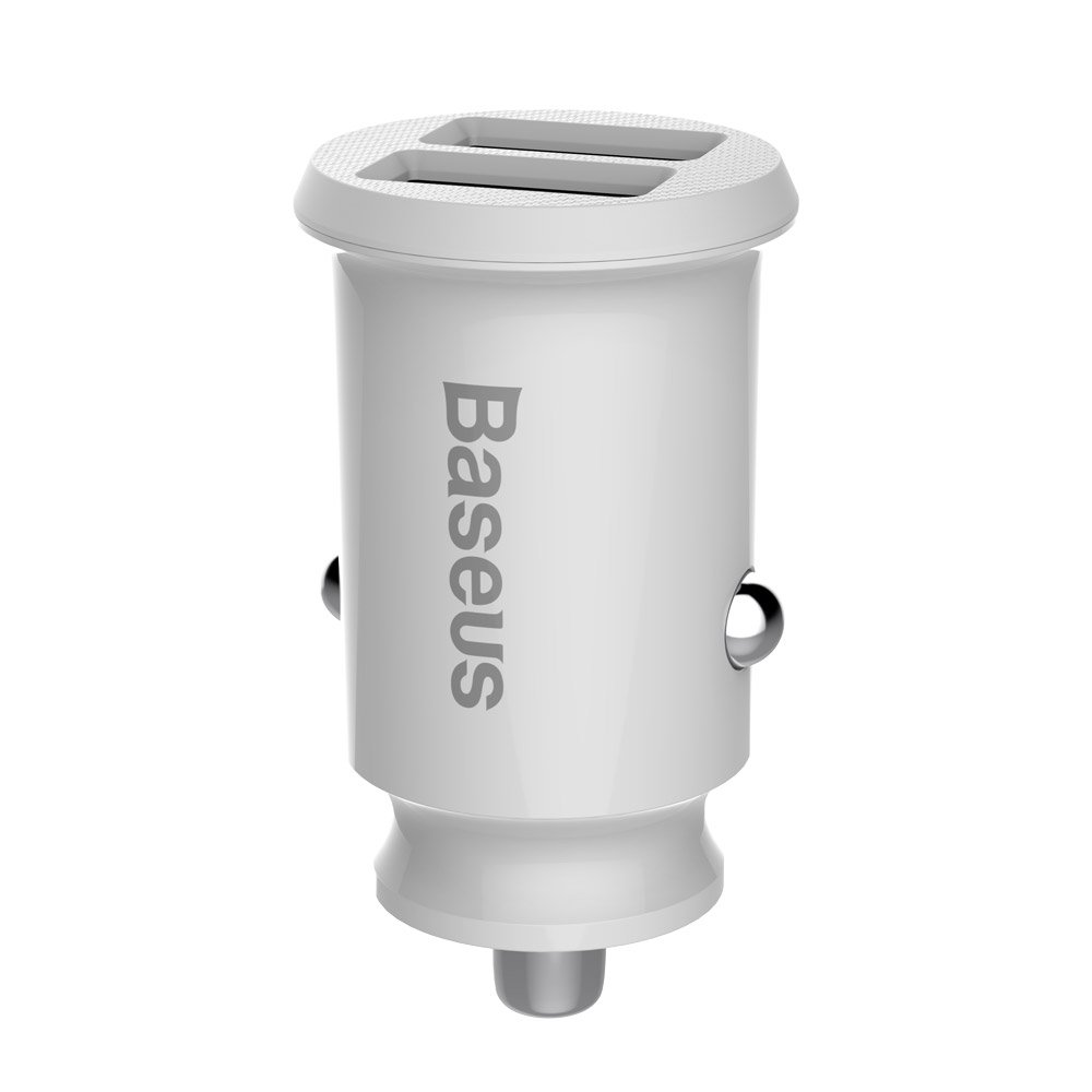 Mini ładowarka samochodowa do telefonu 2x USB Grain Car Charger biały Mini ładowarka samochodowa do telefonu 2x USB Grain Car Charger biały