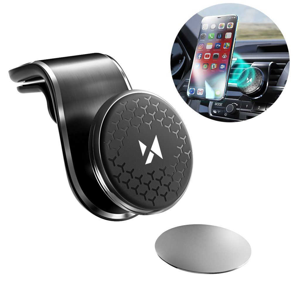 Uchwyt magnetyczny na telefon do kratki samochodu obrotowy 360 czarny Uchwyt magnetyczny na telefon do kratki samochodu obrotowy 360 czarny