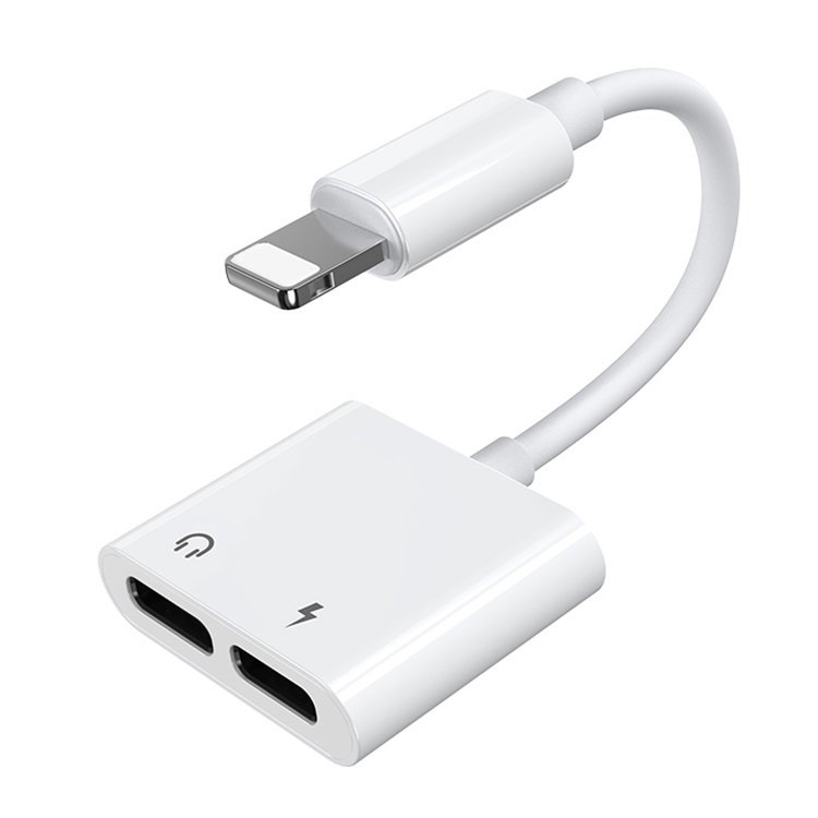 Adapter przejściówka rozdzielacz słuchawkowy iPhone Lightning – 2x Lightning biały Adapter przejściówka rozdzielacz słuchawkowy iPhone Lightning – 2x Lightning biały