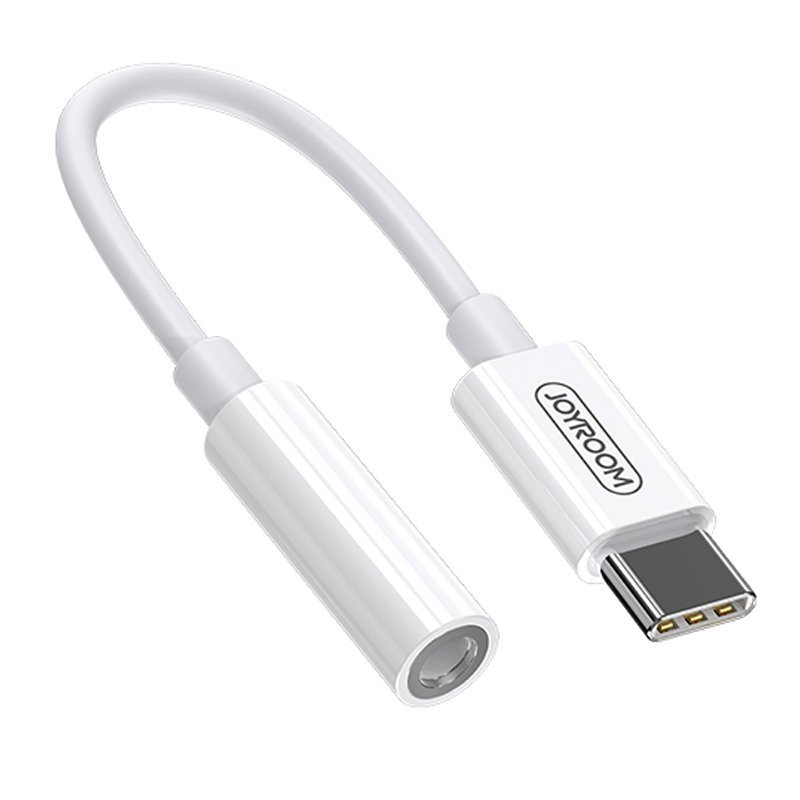 Adapter przejściówka do słuchawek 3.5 mm mini jack żeński – USB-C męski biały
