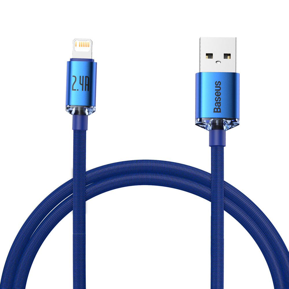 Kabel przewód USB – Lightning do szybkiego ładowania i transferu danych 1.2m niebieski