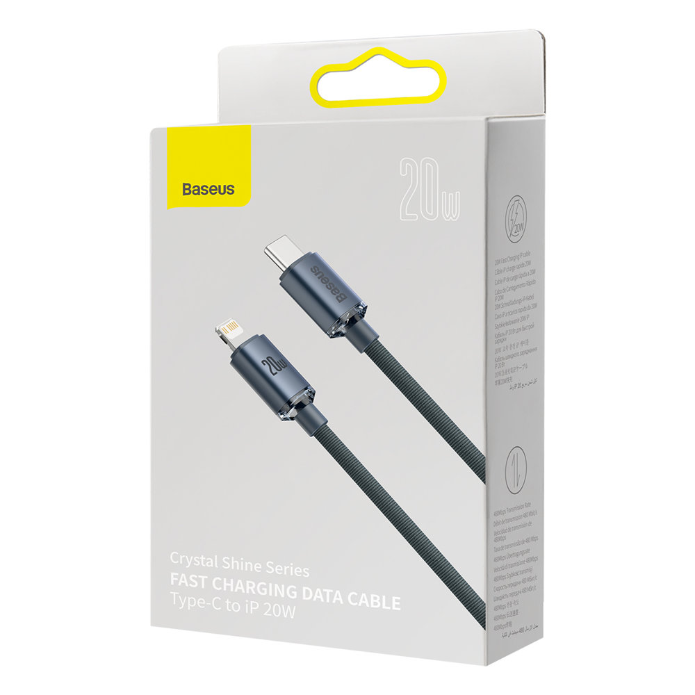 Kabel przewód USB – Lightning do szybkiego ładowania i transferu danych 1.2m czarny
