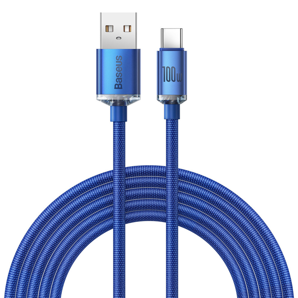 Kabel przewód USB – USB-C do szybkiego ładowania i transferu danych 2m niebieski