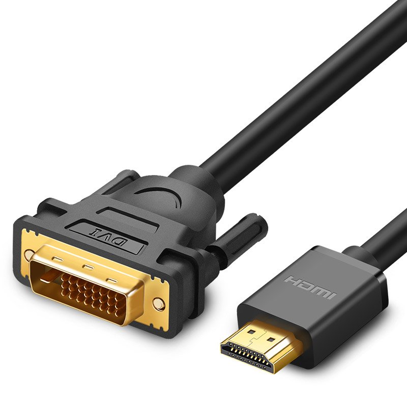 Kabel przewód przejściówka HDMI – DVI 4K 60Hz 30AWG 1m czarny