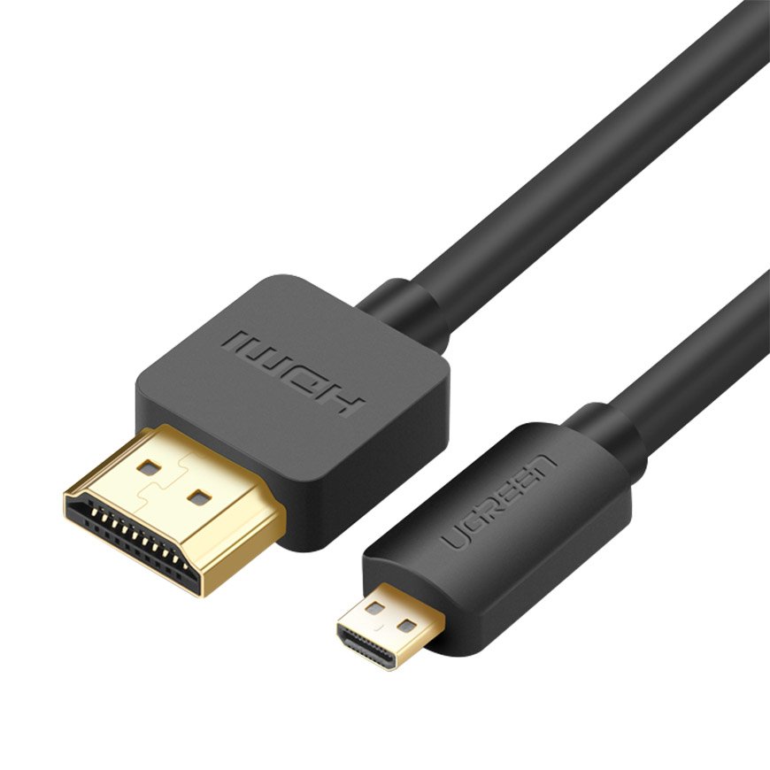 Kabel przewód przejściówka HDMI – micro HDMI 2.0v 4K 60Hz 30AWG 1.5m czarny