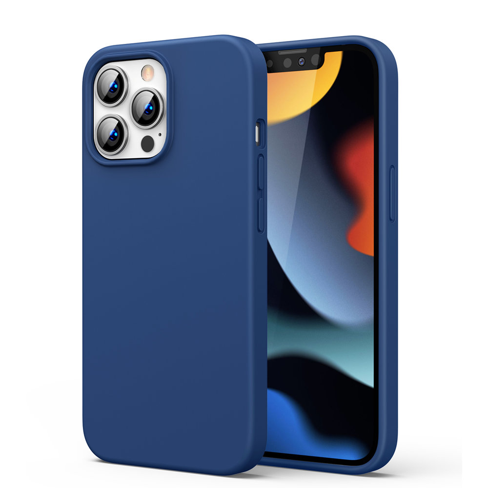 Gumowe elastyczne silikonowe etui pokrowiec iPhone 13 Pro niebieski