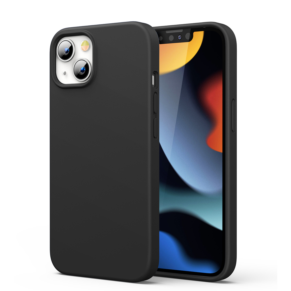 Gumowe elastyczne silikonowe etui pokrowiec iPhone 13 mini czarny Gumowe elastyczne silikonowe etui pokrowiec iPhone 13 mini czarny