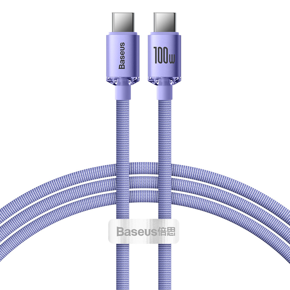 Kabel przewód do szybkiego ładowania i transferu danych USB – USB-C 100W 1.2m fioletowy