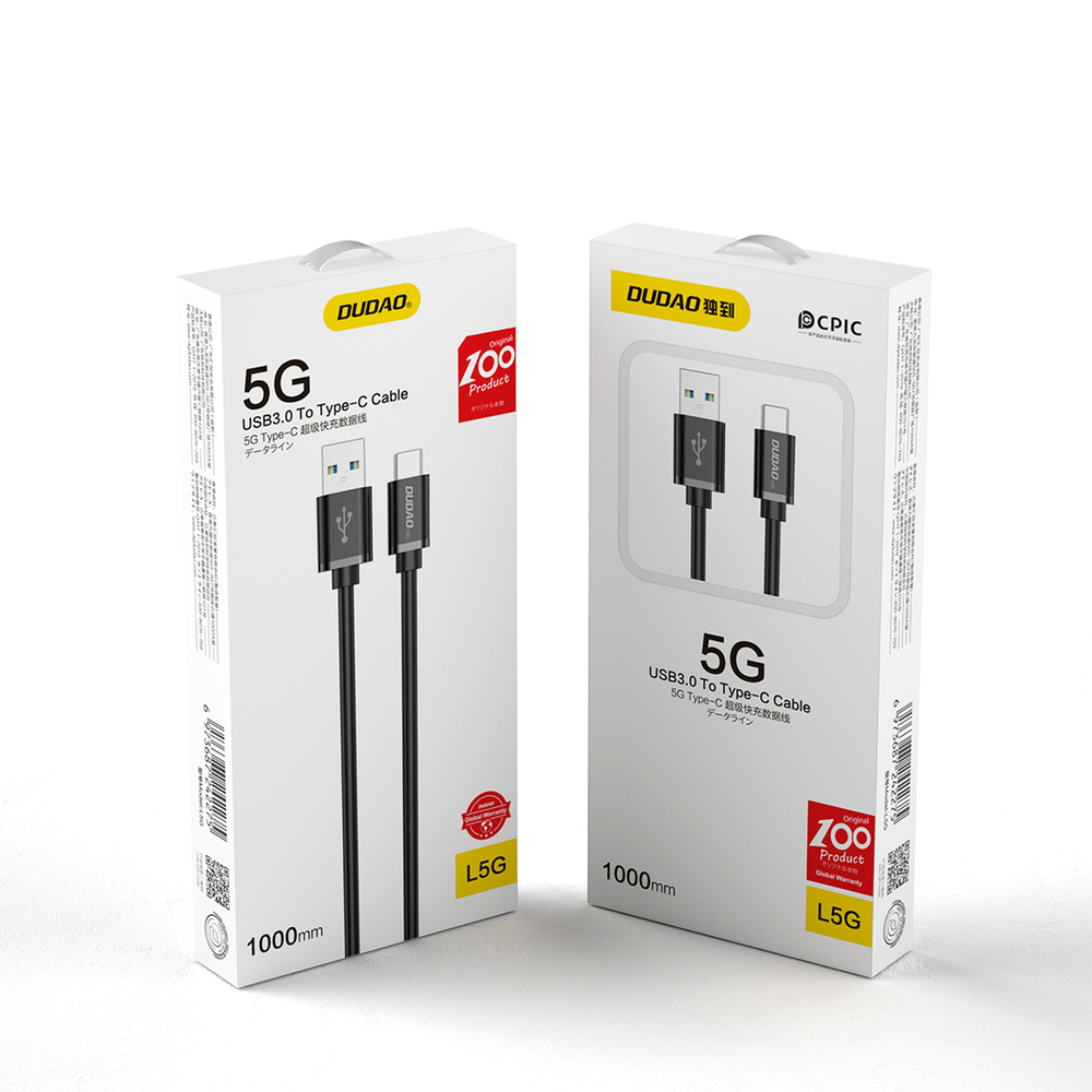 Kabel przewód USB – USB Typ C Super Fast Charge 1 m czarny