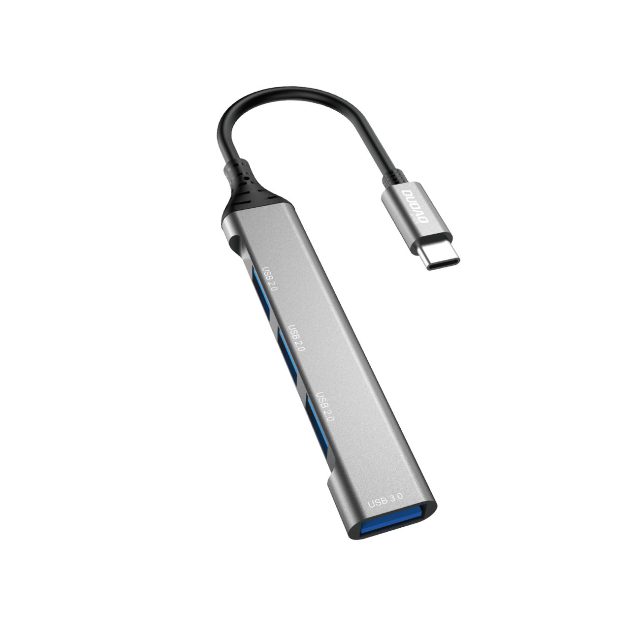 Adapter rozdzielacz HUB z gniazda USB-C na 4x USB czarny szary Adapter rozdzielacz HUB z gniazda USB-C na 4x USB czarny szary