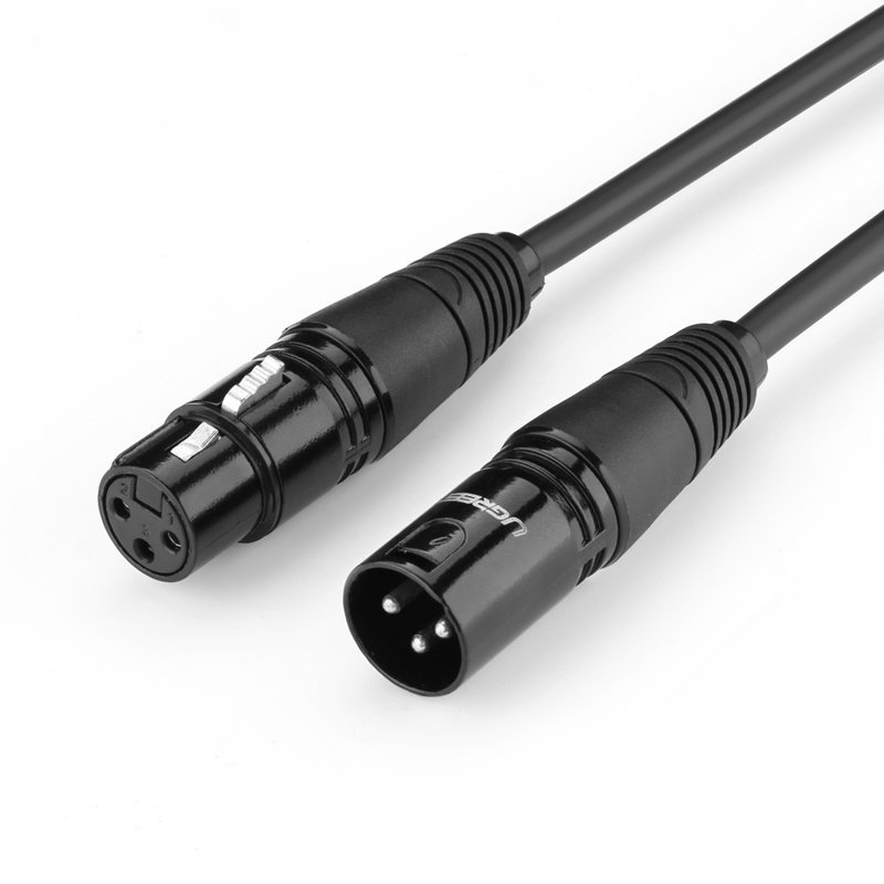 Przedłużacz kabla przewodu audio do mikrofonu XLR 2m czarny Przedłużacz kabla przewodu audio do mikrofonu XLR 2m czarny