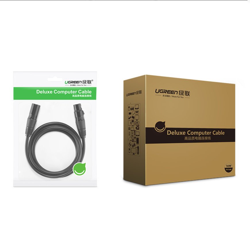 Przedłużacz kabla przewodu audio do mikrofonu XLR 2m czarny Przedłużacz kabla przewodu audio do mikrofonu XLR 2m czarny