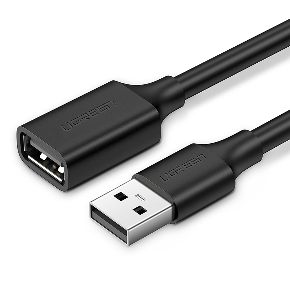 Przedłużacz adapter do kabla przewodu USB 2.0 50cm czarny Przedłużacz adapter do kabla przewodu USB 2.0 50cm czarny