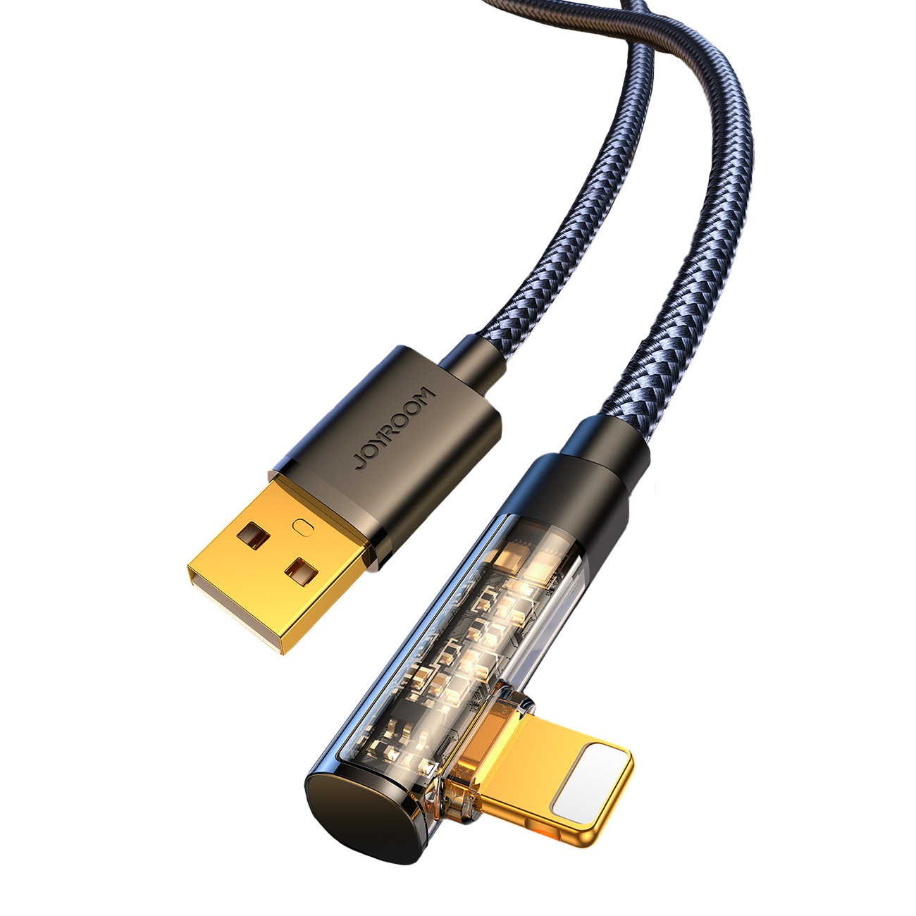 Kątowy kabel iPhone Lightning – USB do ładowania i transferu danych 2.4A 1.2m czarny Kątowy kabel iPhone Lightning – USB do ładowania i transferu danych 2.4A 1.2m czarny