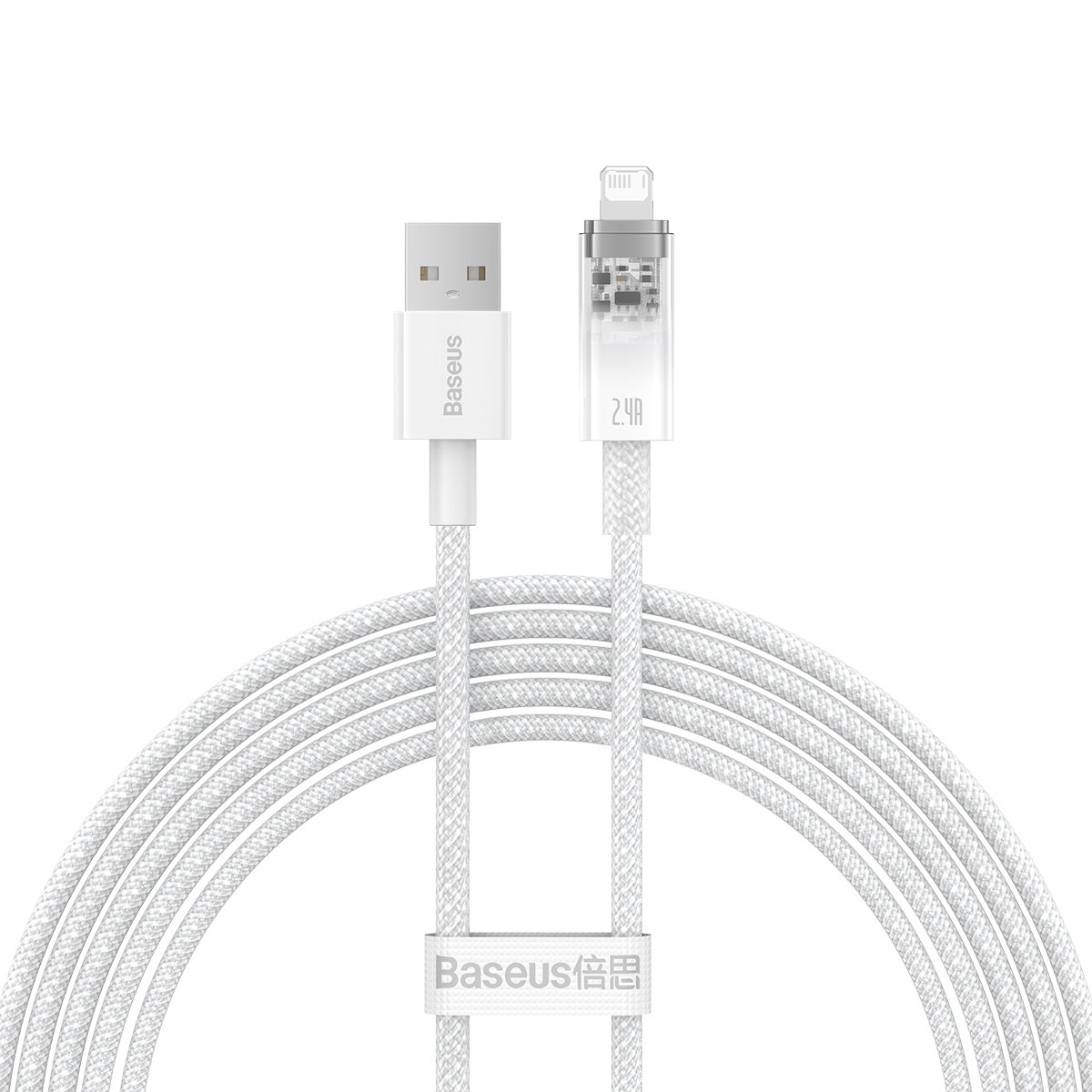Kabel przewód w oplocie do iPhone Explorer Series USB – Lightning 2.4A 2m biały Kabel przewód w oplocie do iPhone Explorer Series USB – Lightning 2.4A 2m biały