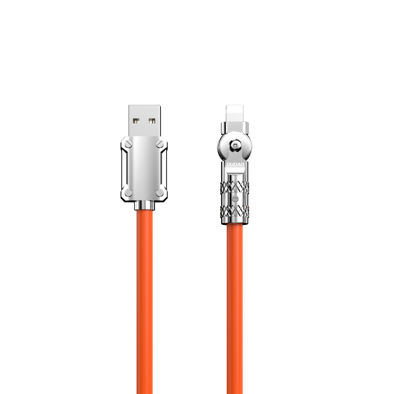 Mocny kabel kątowy do iPhone USB-A – Lightning 30W 1m rotacja 180 pomarańczowy