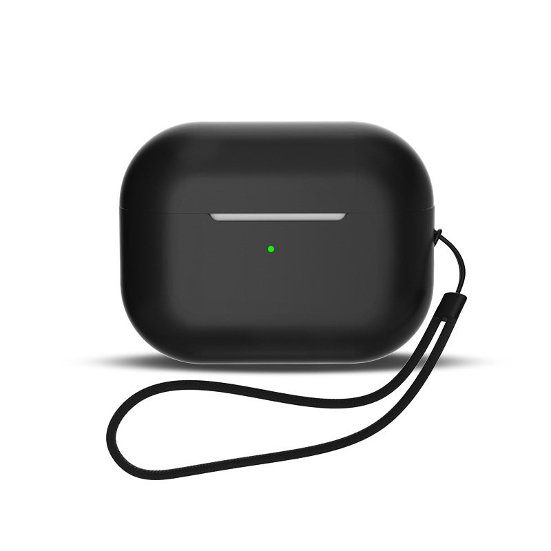 Silikonowe etui do słuchawek AirPods 1 / 2 + pasek smycz na nadgarstek czarne Silikonowe etui do słuchawek AirPods 1 / 2 + pasek smycz na nadgarstek czarne