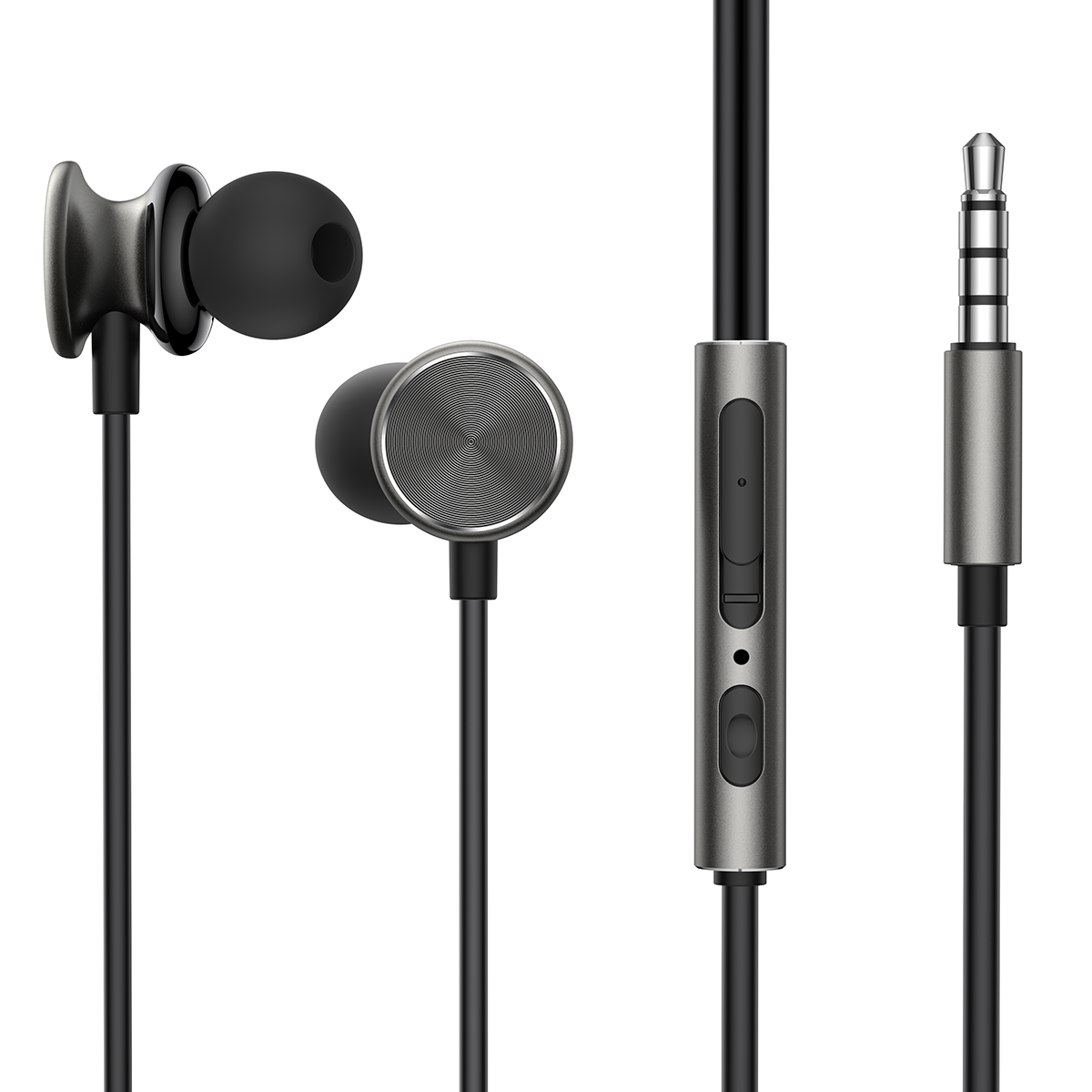 Słuchawki przewodowe douszne mocne basy HiFi Wired Series JR-EW03 ciemnoszare Słuchawki przewodowe douszne mocne basy HiFi Wired Series JR-EW03 ciemnoszare