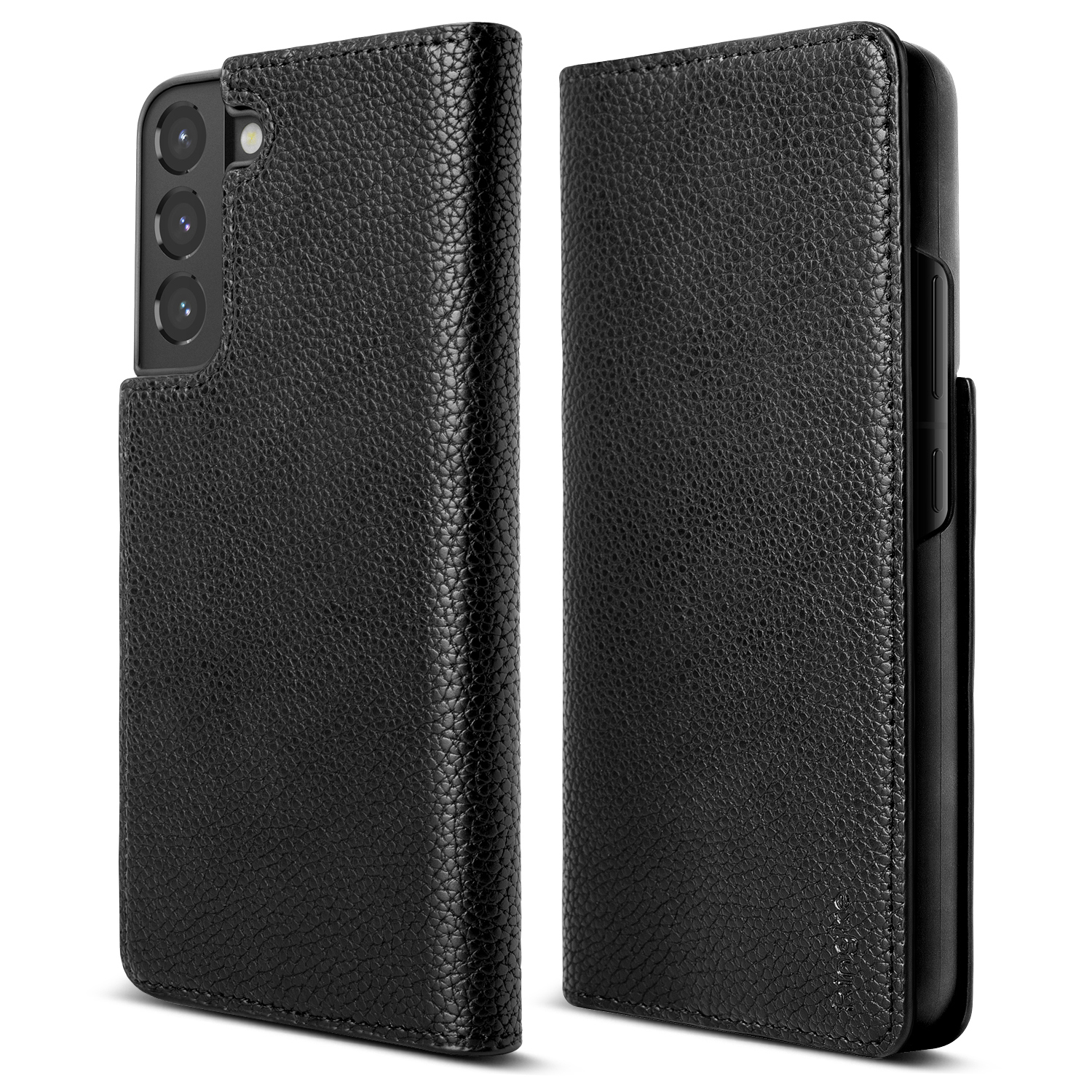 Skórzane etui pokrowiec z klapką do Galaxy S22+ Folio Signature czarny Skórzane etui pokrowiec z klapką do Galaxy S22+ Folio Signature czarny