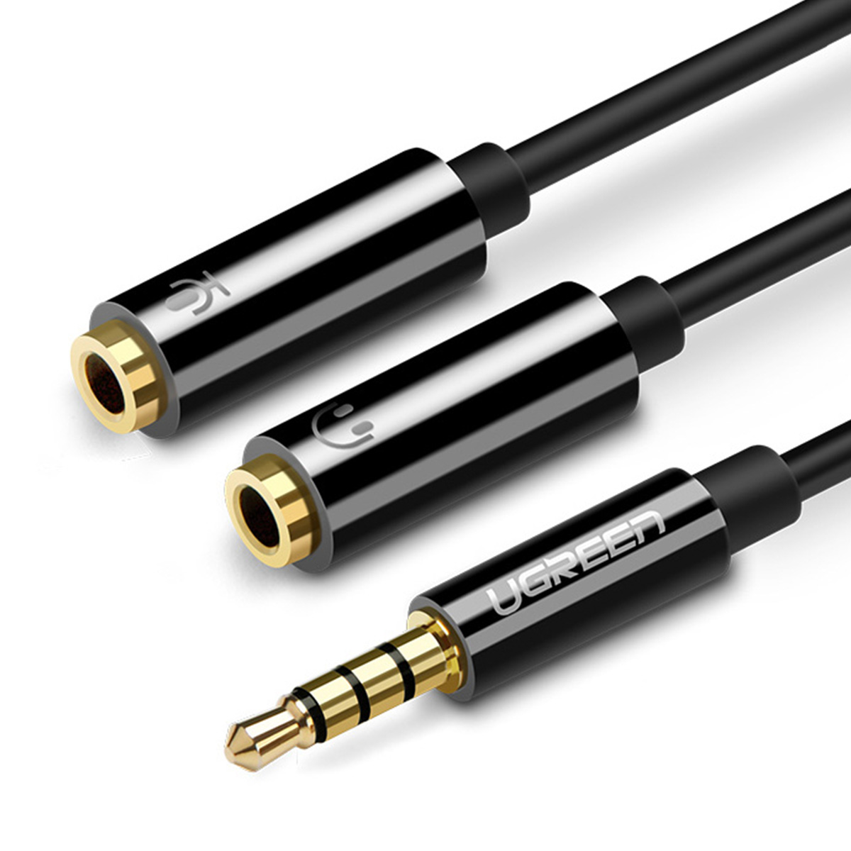 Rozdzielacz przejściówka mini jack 3.5 mm – 2 x mini jack 3.5mm mikrofon i słuchawki czarny Rozdzielacz przejściówka mini jack 3.5 mm – 2 x mini jack 3.5mm mikrofon i słuchawki czarny