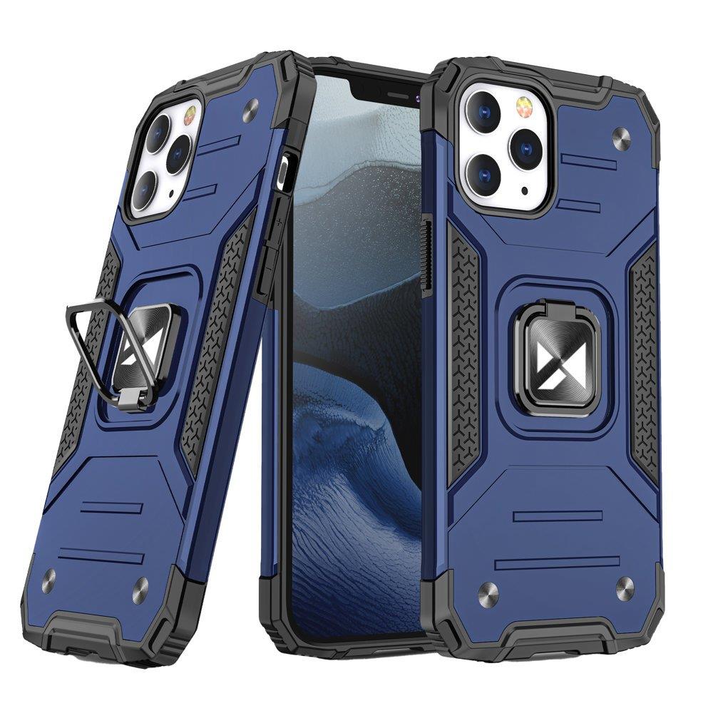 Pancerne etui pokrowiec + magnetyczny uchwyt iPhone 13 mini Ring Armor niebieski Pancerne etui pokrowiec + magnetyczny uchwyt iPhone 13 mini Ring Armor niebieski