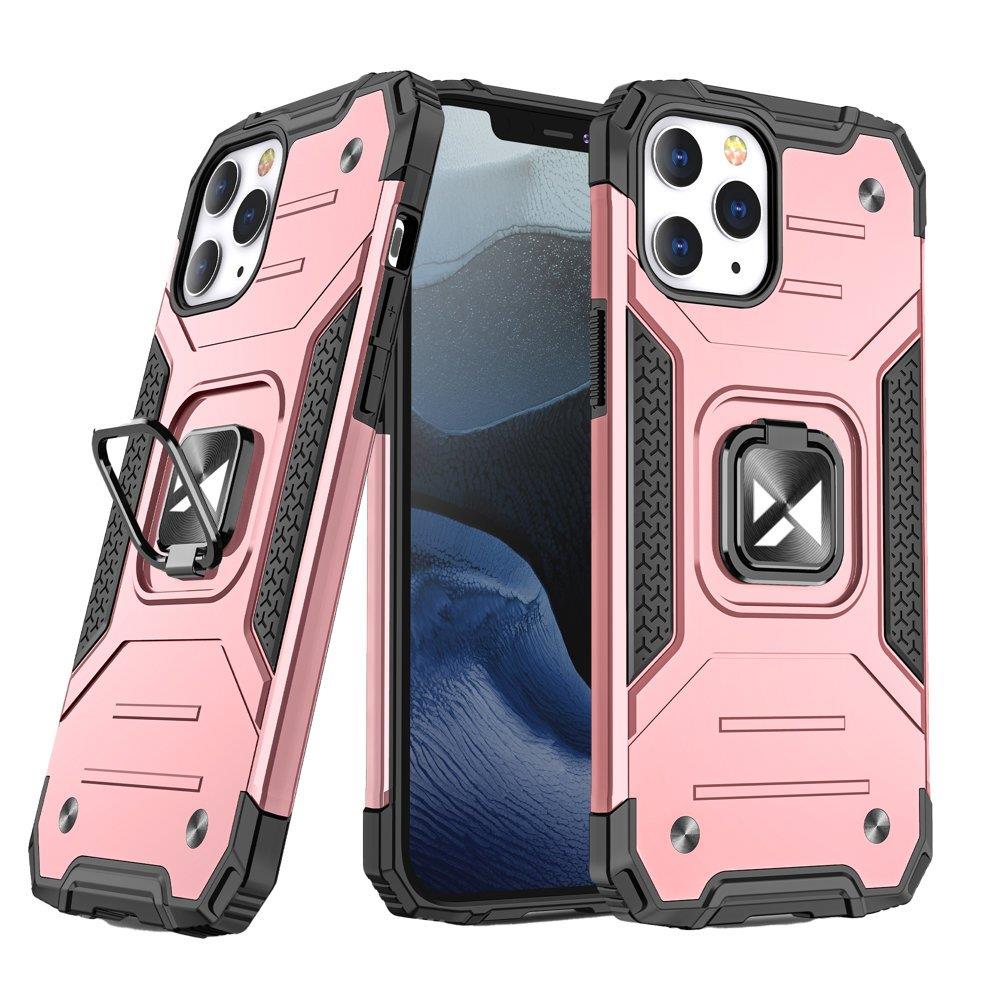 Pancerne etui pokrowiec + magnetyczny uchwyt iPhone 13 Pro Ring Armor różowy Pancerne etui pokrowiec + magnetyczny uchwyt iPhone 13 Pro Ring Armor różowy