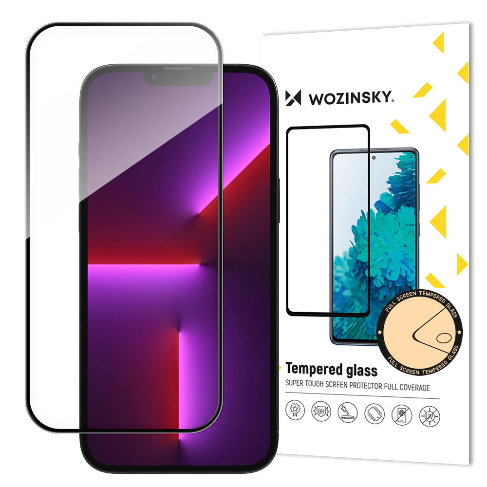 Szkło hartowane na cały ekran z ramką do iPhone 15 Plus czarne