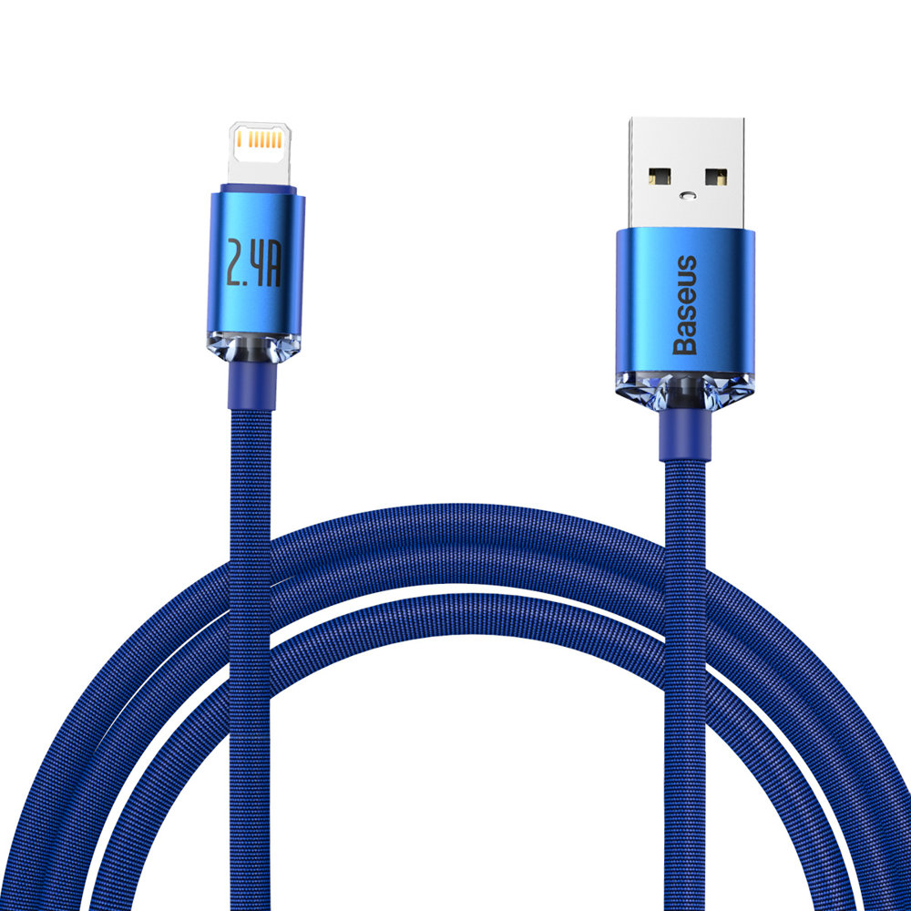 Kabel przewód iPhone do szybkiego ładowania i transferu danych USB – Lightning 2.4A 2m niebieski Kabel przewód iPhone do szybkiego ładowania i transferu danych USB – Lightning 2.4A 2m niebieski