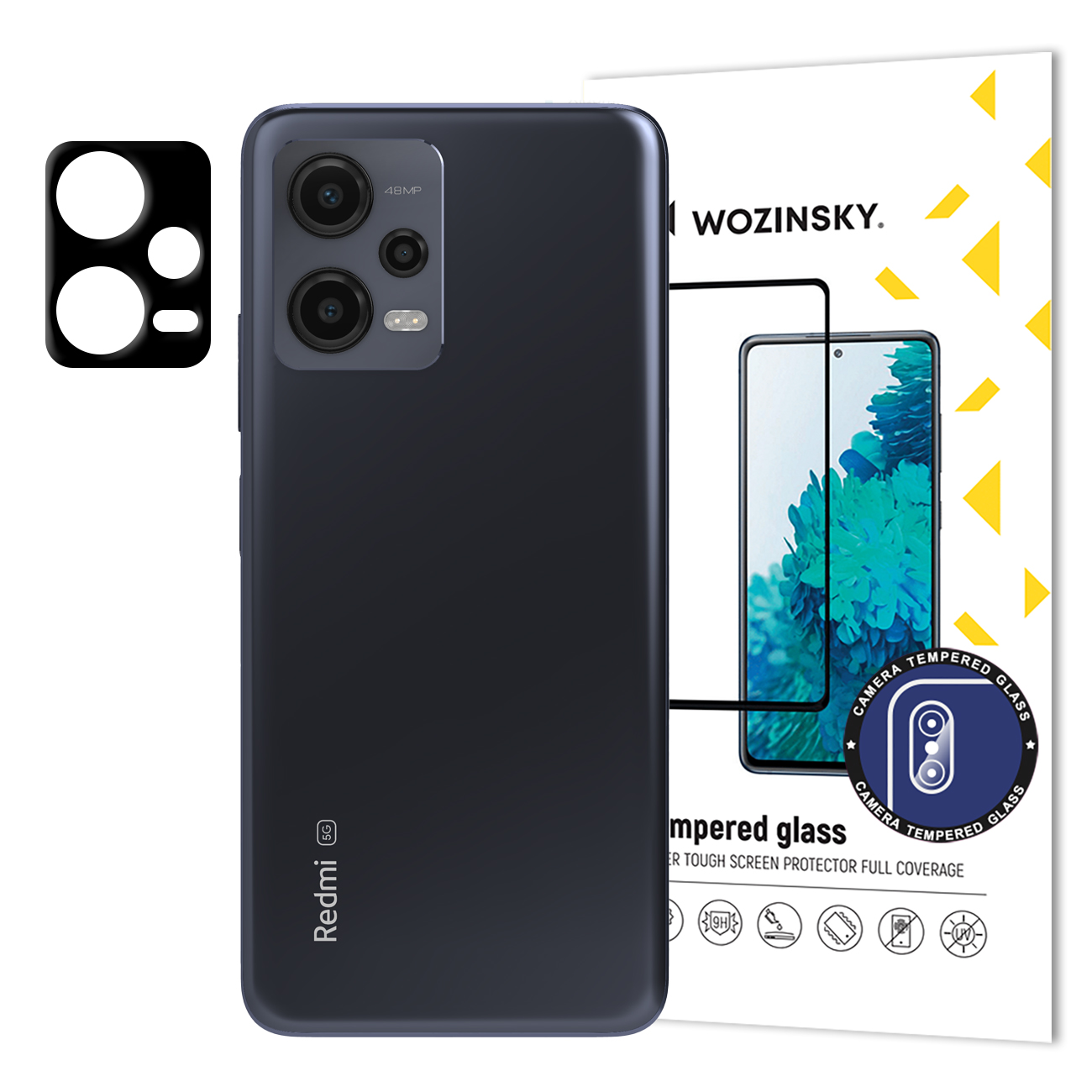 Szkło hartowane 9H na aparat kamerę do Xiaomi Redmi Note 12 5G / Poco X5 5G Full Camera Glass Szkło hartowane 9H na aparat kamerę do Xiaomi Redmi Note 12 5G / Poco X5 5G Full Camera Glass