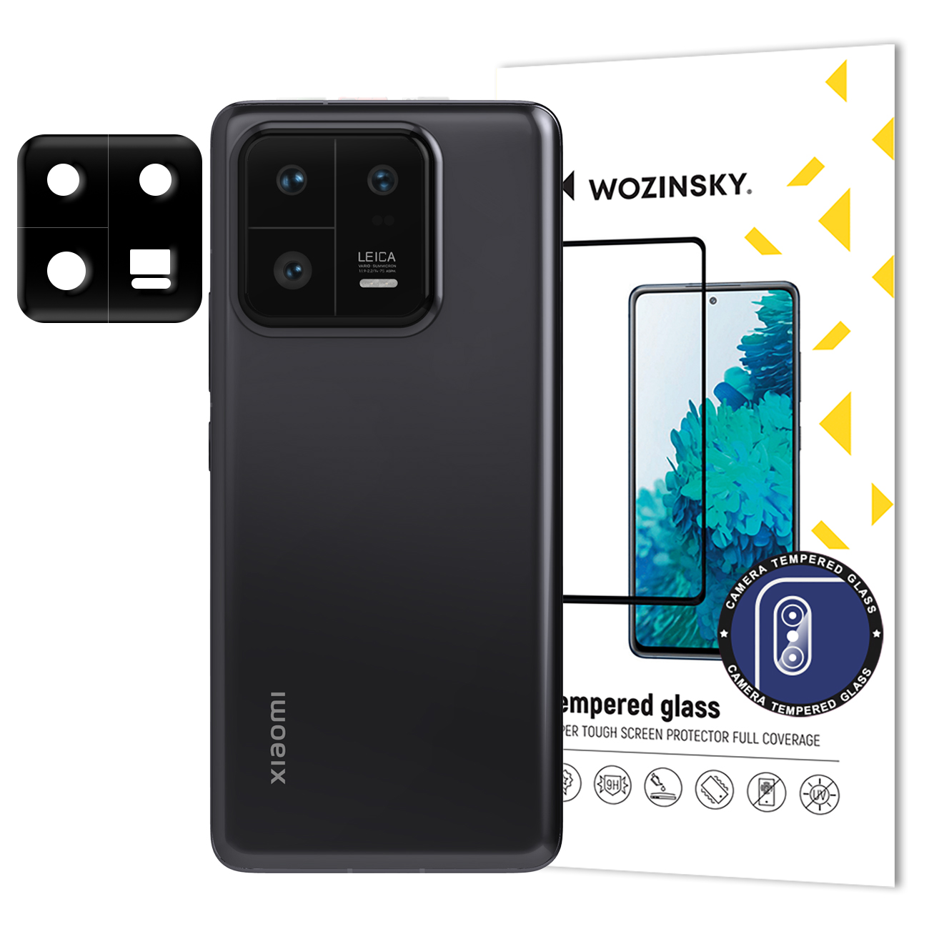 Szkło hartowane 9H na aparat kamerę do Xiaomi 13 Pro Full Camera Glass Szkło hartowane 9H na aparat kamerę do Xiaomi 13 Pro Full Camera Glass
