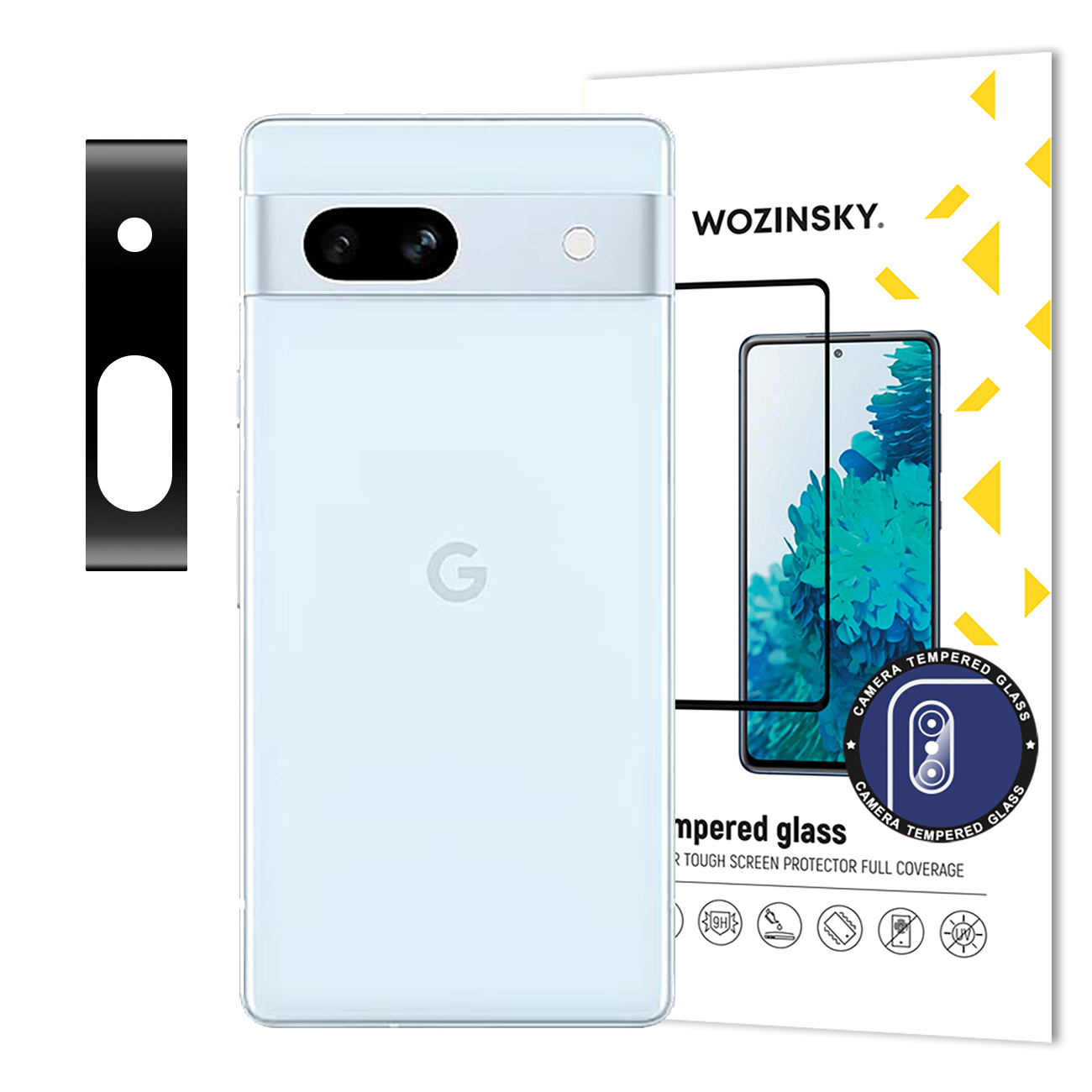 Szkło hartowane 9H na aparat kamerę do Google Pixel 7a Full Camera Glass