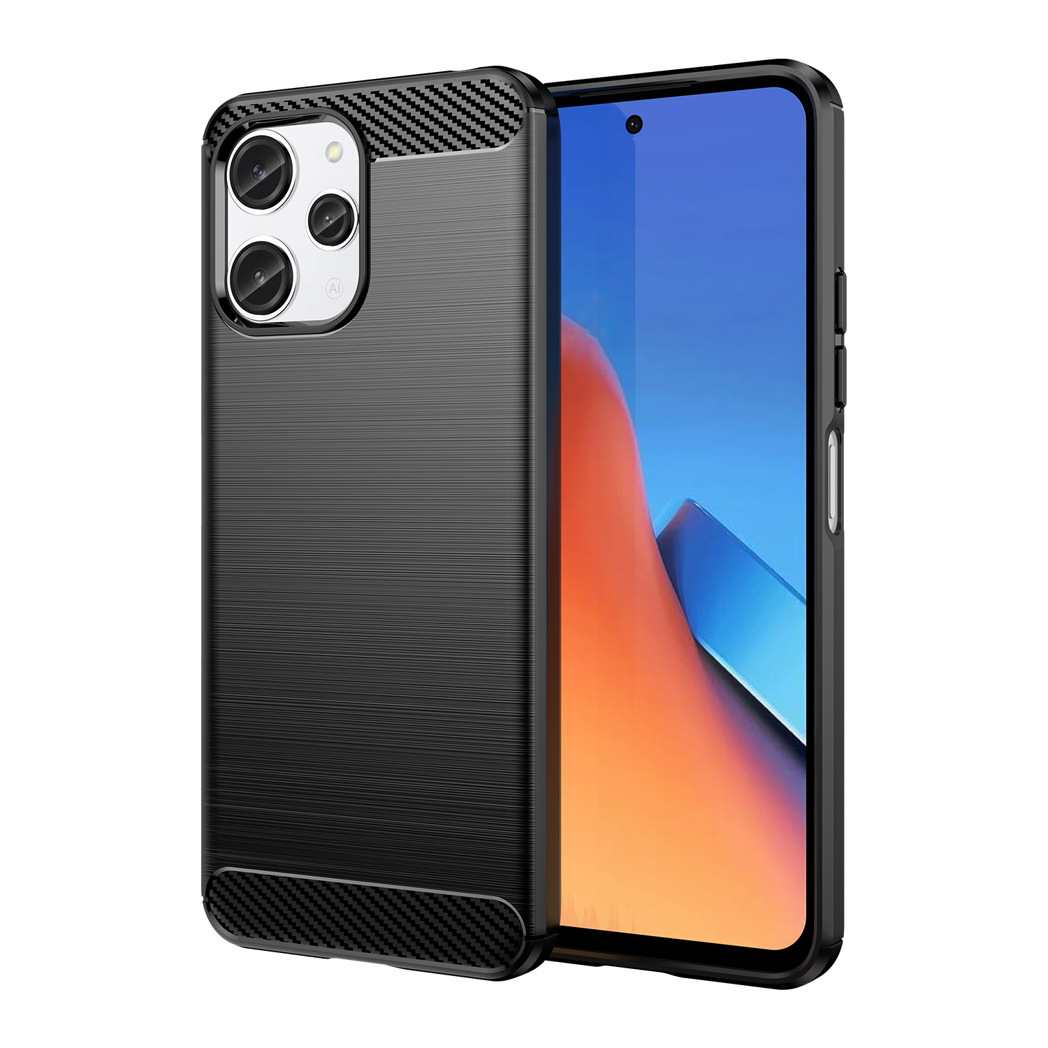 Elastyczne etui pokrowiec wzór karbon do Xiaomi Redmi 12 Carbon Case czarne Elastyczne etui pokrowiec wzór karbon do Xiaomi Redmi 12 Carbon Case czarne