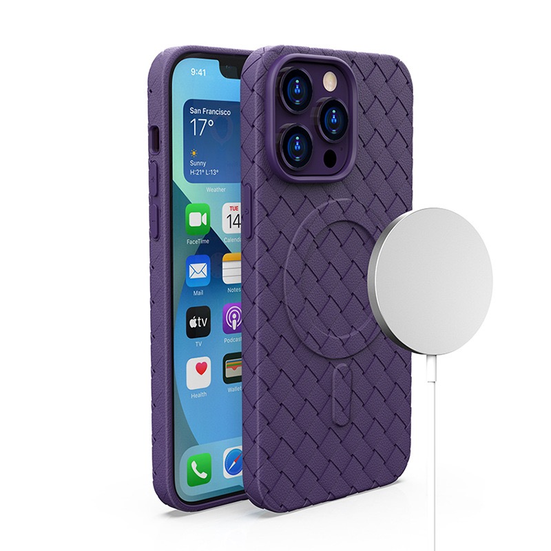 Etui pokrowiec plecionka do iPhone 15 Pro z MagSafe Woven Case fioletowy Etui pokrowiec plecionka do iPhone 15 Pro z MagSafe Woven Case fioletowy