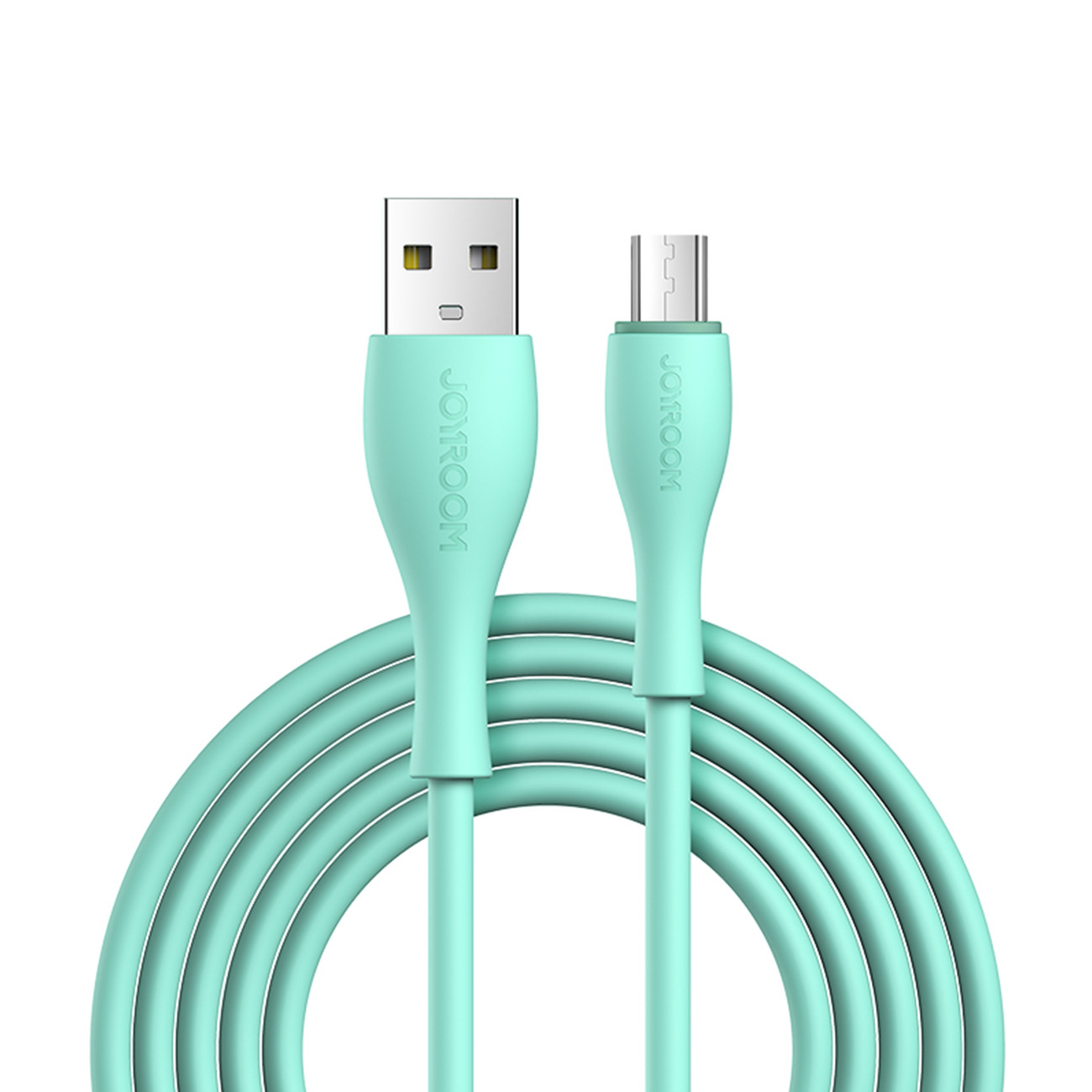 Kabel przewód USB-A – microUSB 3A wskaźnik ładowania 2m zielony